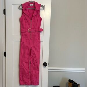 Show Me Your MuMu Pink Zip-Up Jumpsuit
